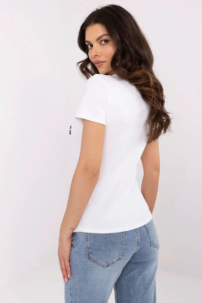 Women Crew-Neck Short-Sleeves T-Shirt – Stretchable - White, Blue, Black, Gray -Guocali
