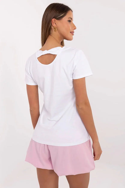 Women Crew-Neck Short-Sleeves T-Shirt – Stretchable - White, Multicolor -Guocali