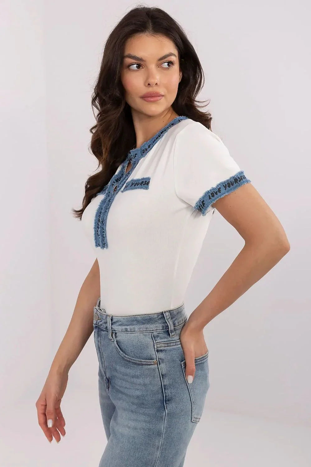 Women Draped Blouse – Lightweight – V-Neck
