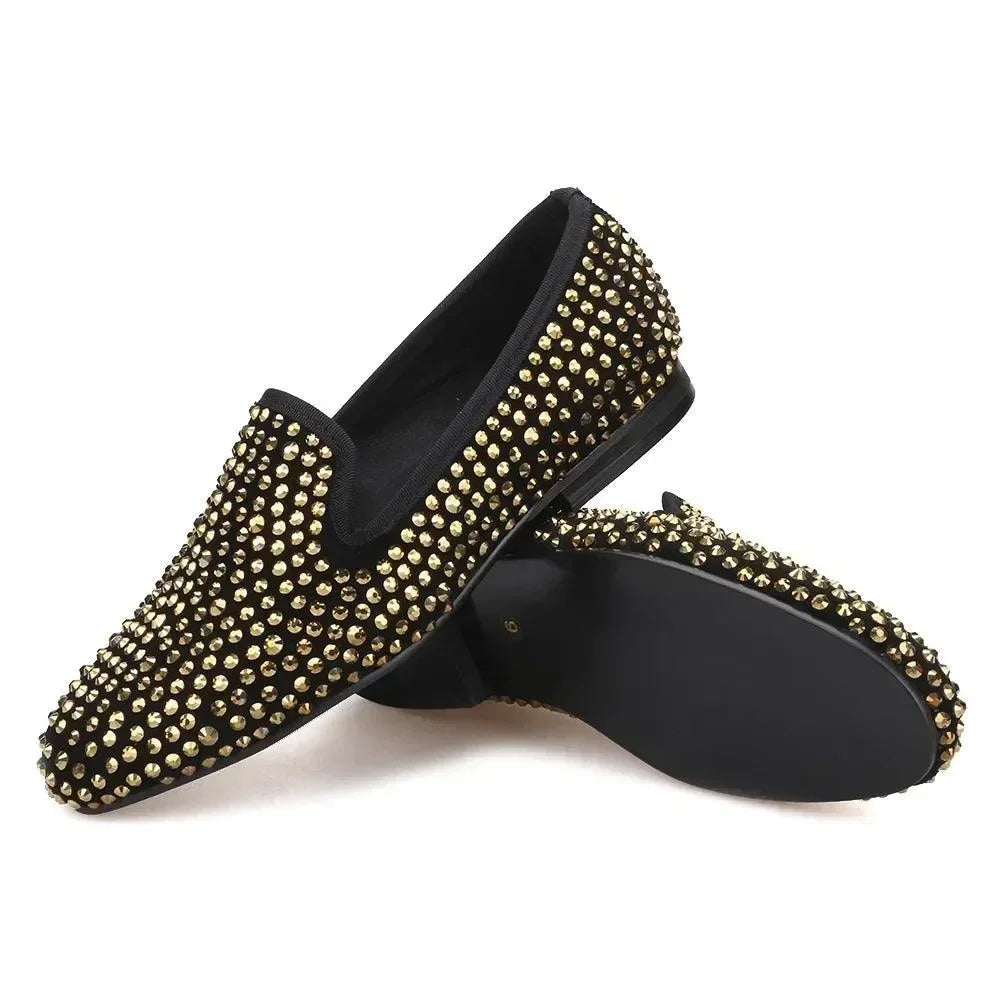 Women Dress Smoking Slipper Loafers - Slip-On Flat Shoes
