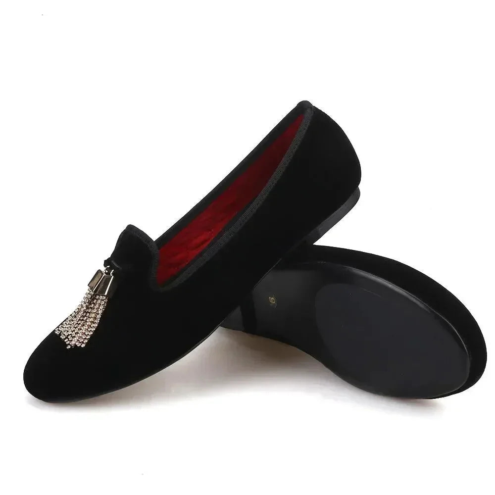 Women Dress Tassel Slipper Loafers - Slip-On Flat Formal Dress Shoes