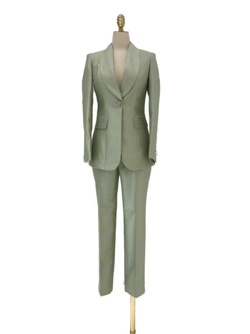 Women Formal Pantsuit - Shawl Collar Trouser Suit - Pantsuit - Guocali