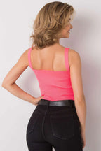 Women Knit Top – Square-Neck Crop Top -Guocali