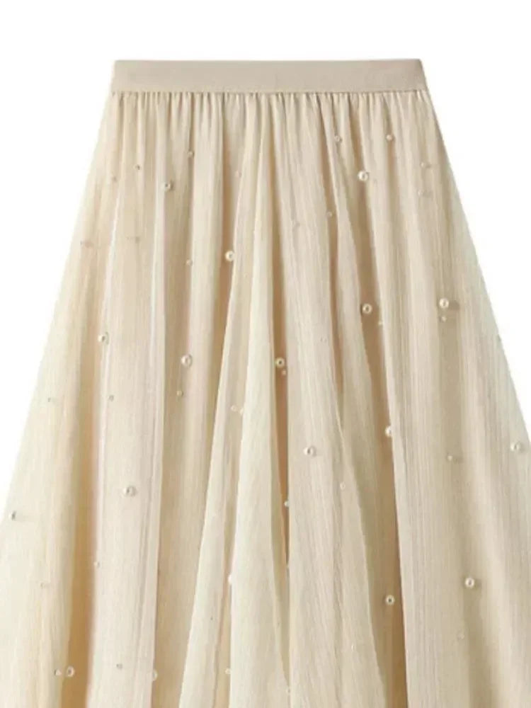 Women Midi Skirt Ruffled Patchwork - Asymmetric Women Skirt