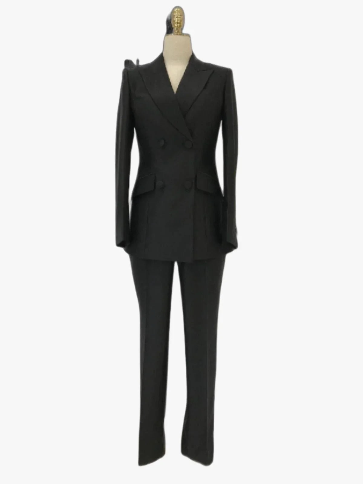 Women Pant Suit - Double-Breasted Trouser Suit -Guocali