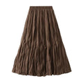 Women Pleated Skirt High Waist Elastic - Midi Women Skirt