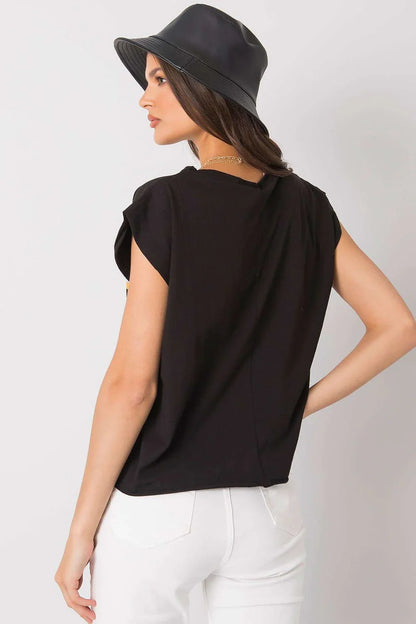 Women Round-Neck Short-Sleeves T-Shirt – Breathable - Black -Guocali