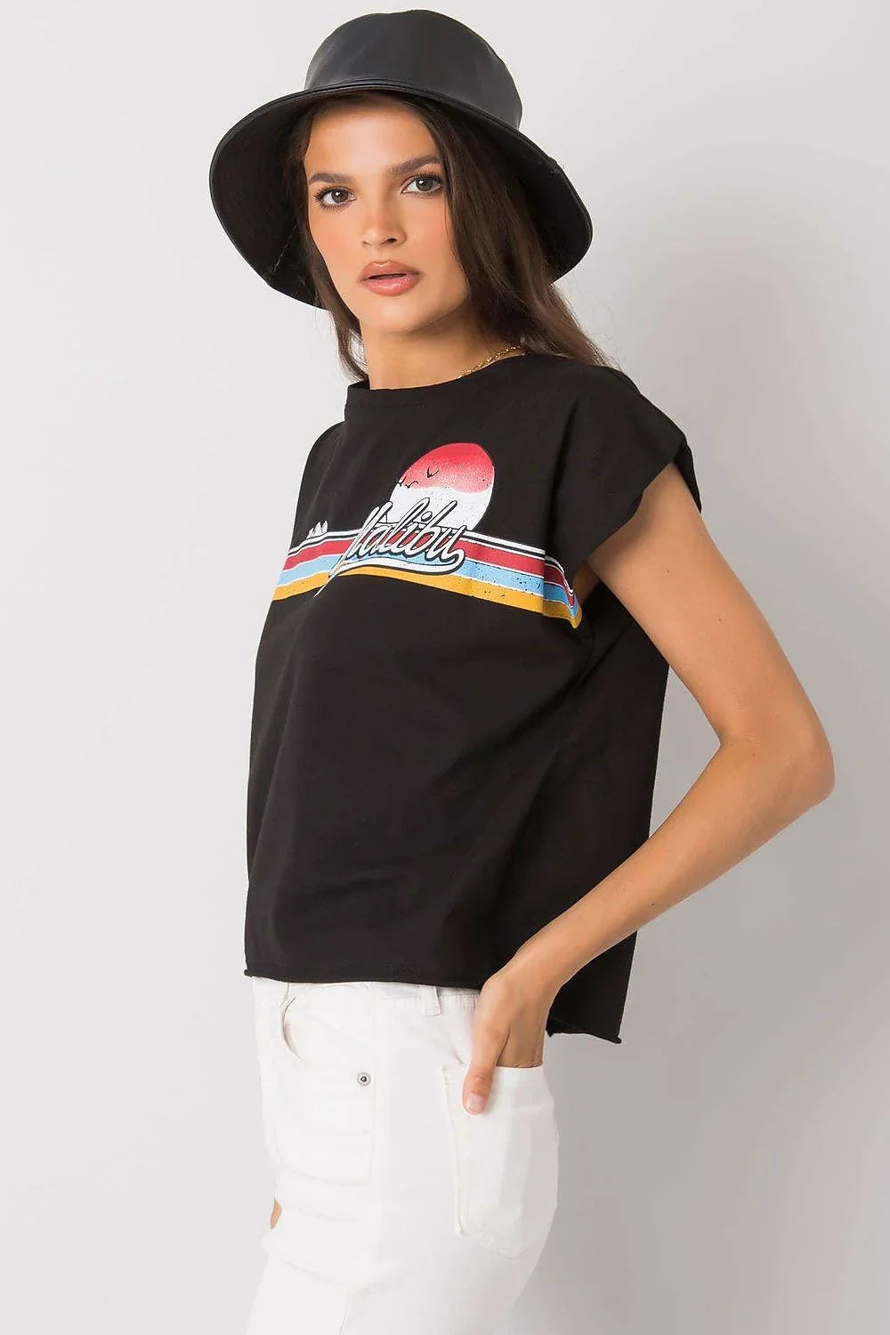 Women Round-Neck Short-Sleeves T-Shirt – Breathable - Black -Guocali