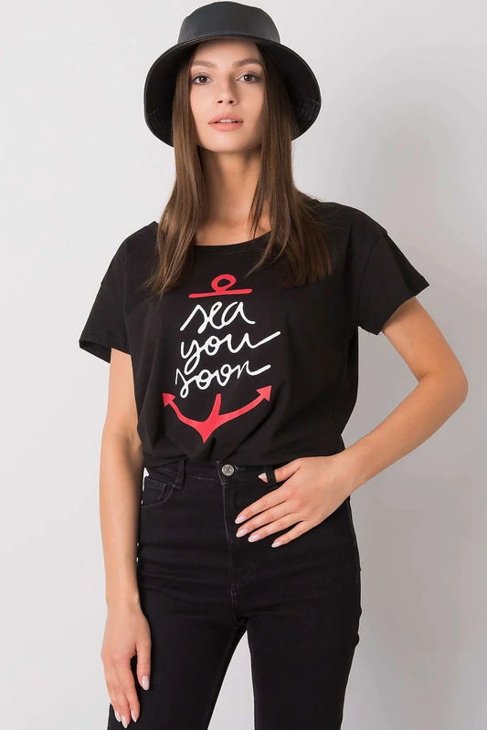 Women Round-Neck Short-Sleeves T-Shirt – Breathable - Black, Red, White -Guocali
