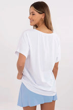 Women Round-Neck Short-Sleeves T-Shirt – Breathable, Blue, Black