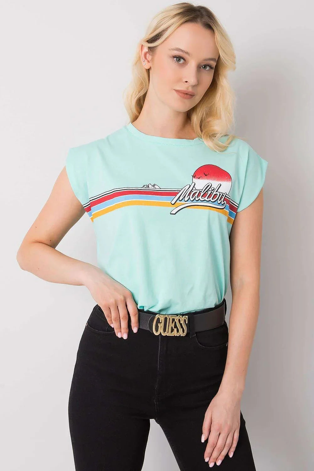 Women Round-Neck Short-Sleeves T-Shirt – Breathable - Blue, Red, Yellow, White -Guocali
