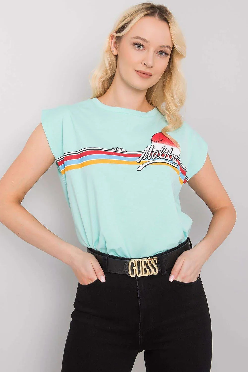 Women Round-Neck Short-Sleeves T-Shirt – Breathable - Blue, Red, Yellow, White -Guocali