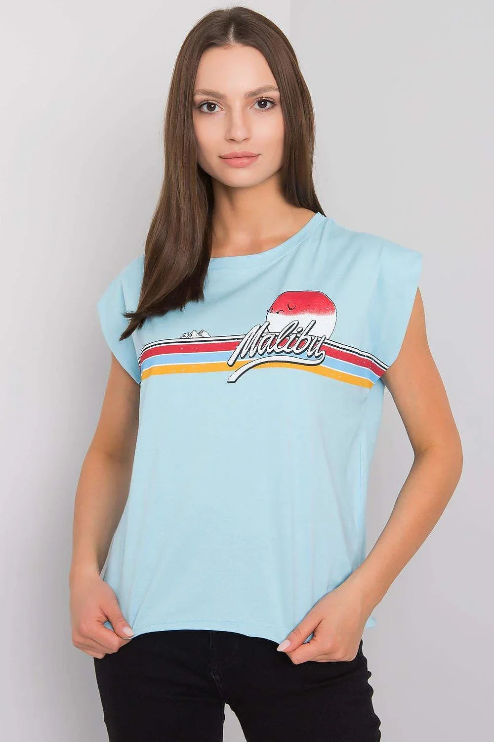 Women Round-Neck Short-Sleeves T-Shirt – Breathable - Blue, White, Red, Yellow -Guocali