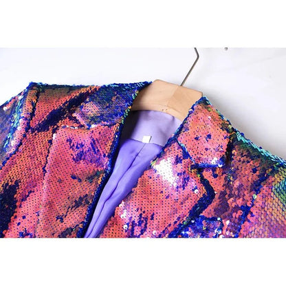 Women's Blazer - Lightweight - 1-Button - Multicolor -Guocali