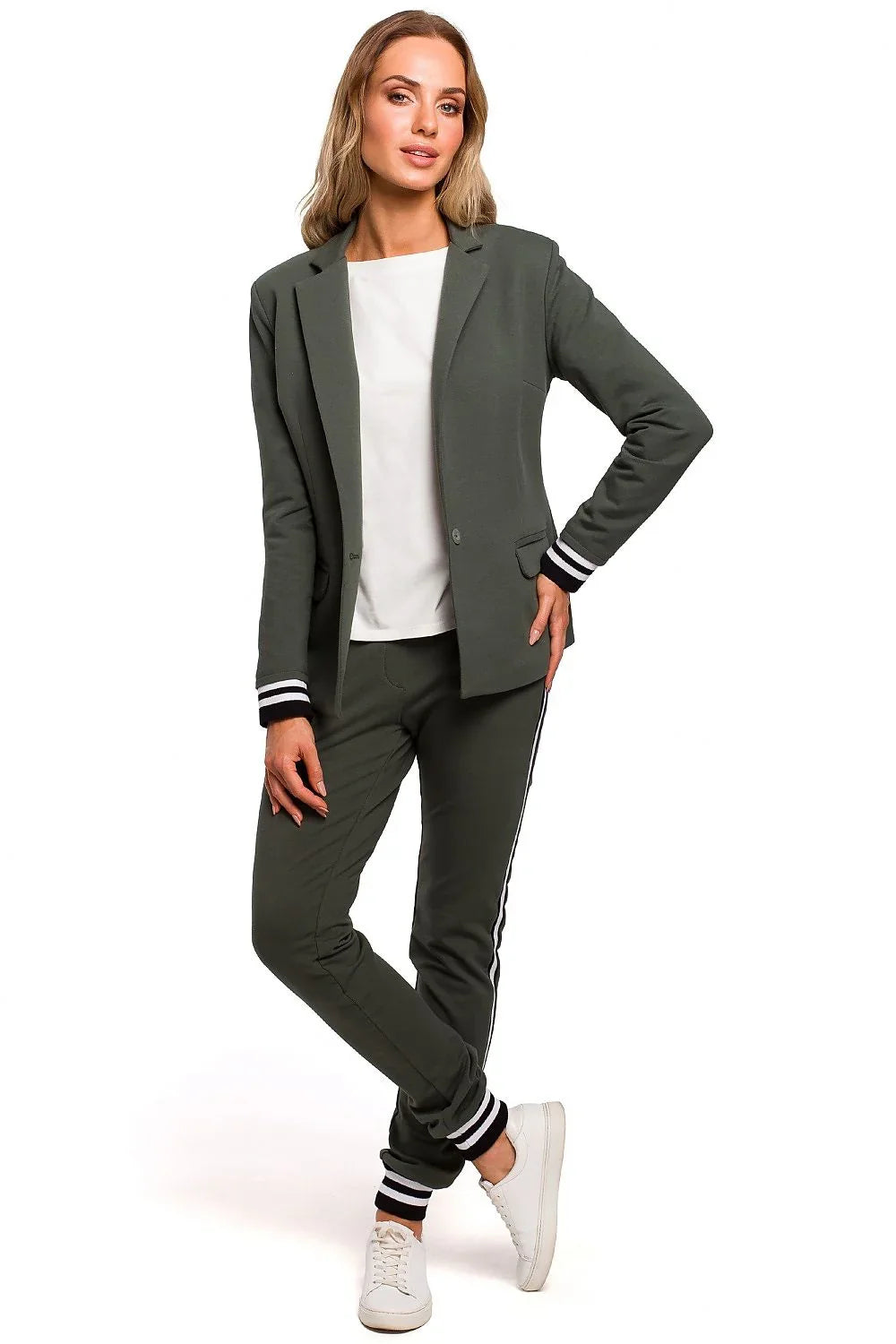 Women's Blazer - Stretchable - 1-Button - Green -Guocali