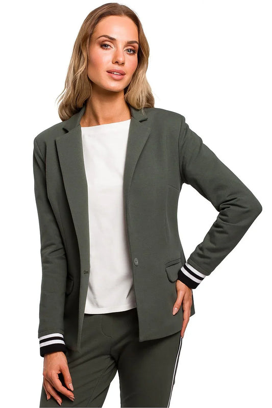 Women's Blazer - Stretchable - 1-Button - Green -Guocali