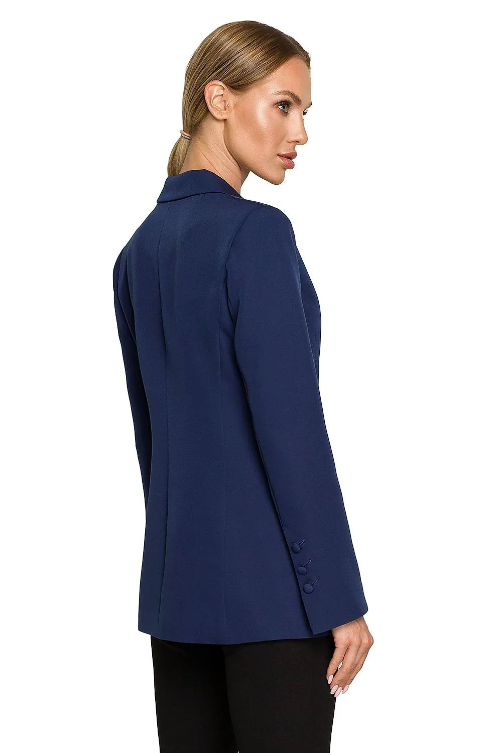 Women's Blazer - Stretchable - Button - Navy -Guocali