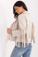 Women's Cropped Jacket - Lightweight Boho - Red