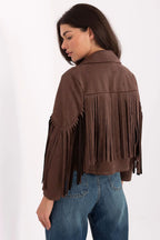 Women's Cropped Jacket - Lightweight Boho - Red