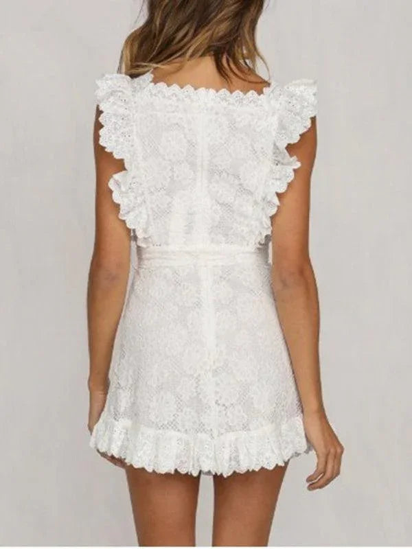Women's Embroidered Lace Fungus Dress -Guocali