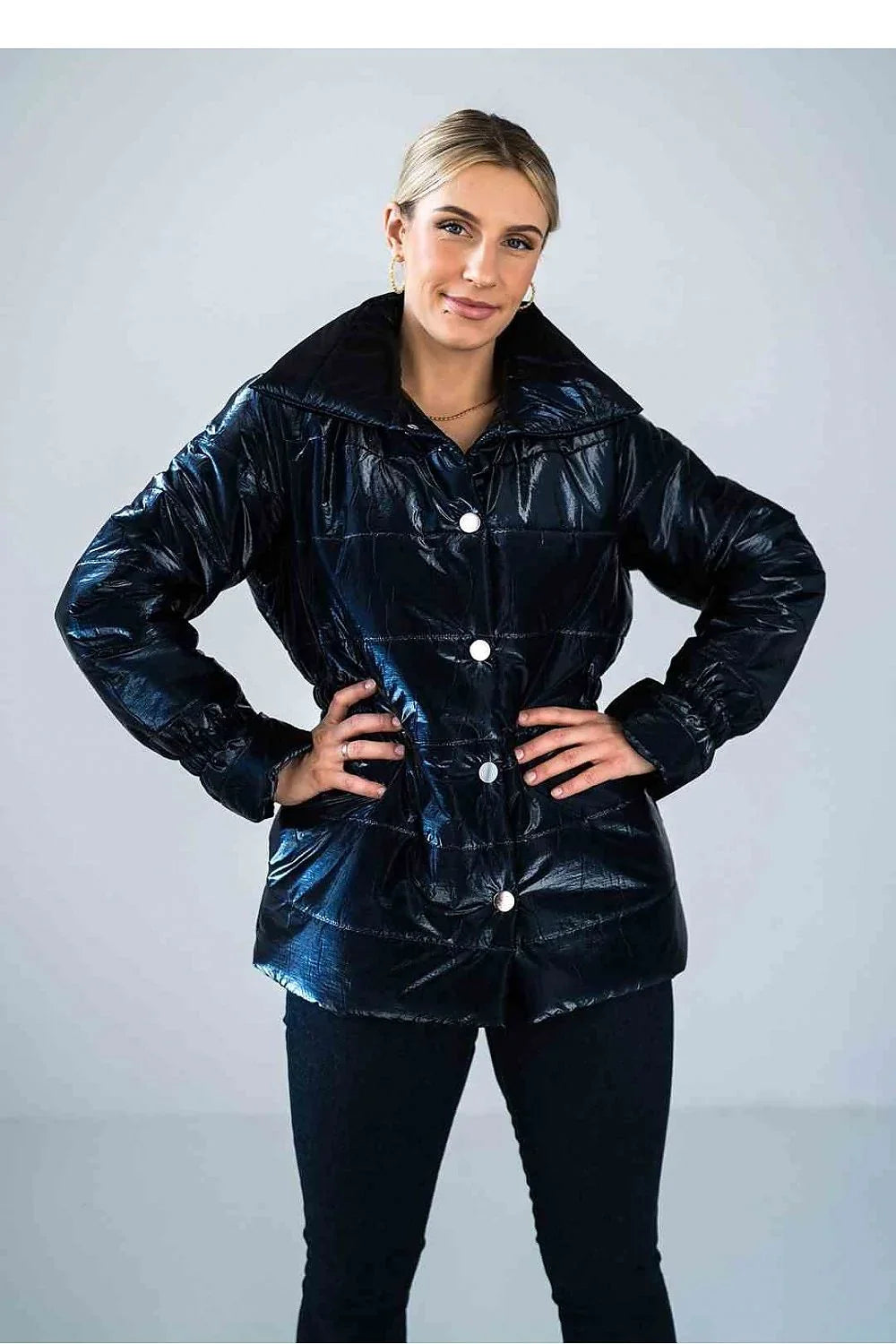 Women's Quilted Jacket, Puffer Jacket - Insulated Chic, Casual - Green