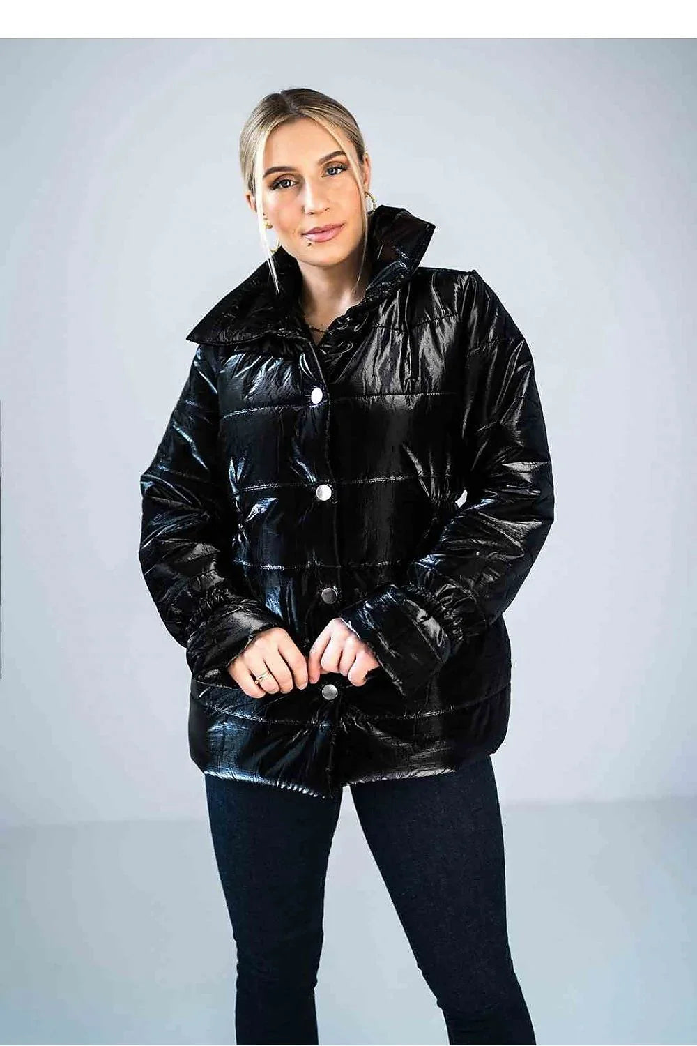 Women's Quilted Jacket, Puffer Jacket - Insulated Chic, Casual - Green