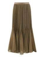 Women's Reversible Pleated Skirt - High Waist Midi Skirt for Work & Casual