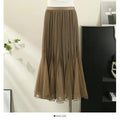 Women's Reversible Pleated Skirt - High Waist Midi Skirt for Work & Casual