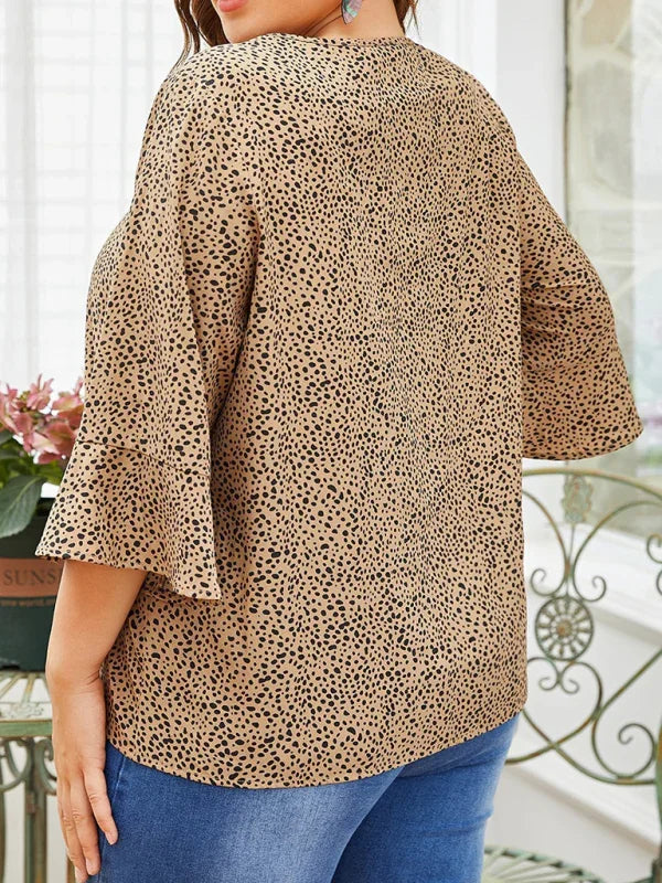Women’s T-Shirt – Crinkled Cotton Comfort - Khaki -Guocali