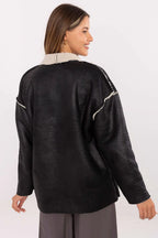 Women's Wrap Coat - Lightweight Chic - Black