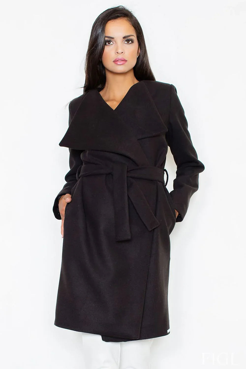 Women's Wrap Coat - With Pockets Chic, Elegant, Minimalist