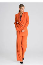 Women Suit Jacket - Lightweight - Double-Breasted - Orange