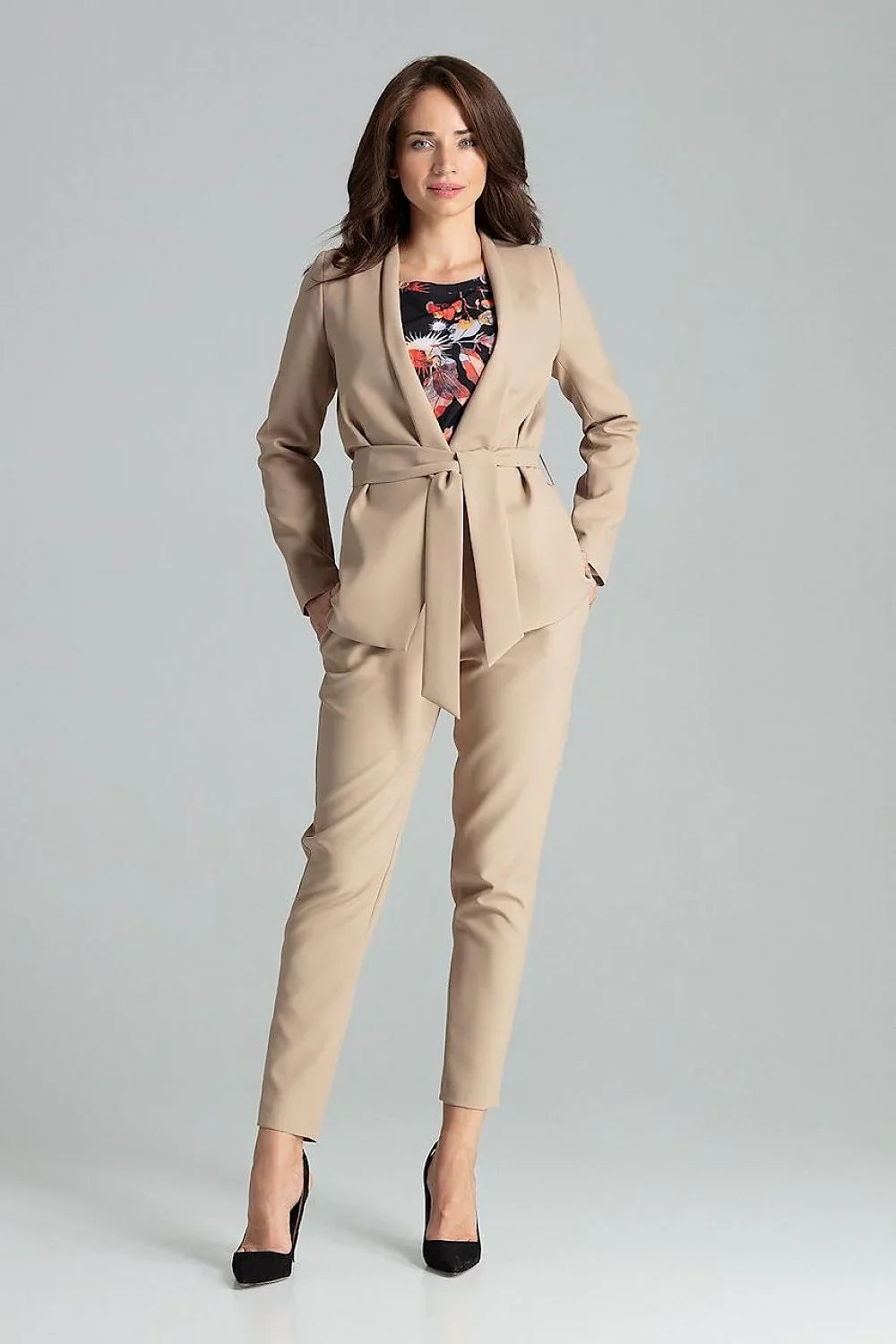 Women Suit Jacket - Lightweight - Tie, Wrap