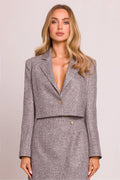 Women Blazer - Stretchable - 1-Button Gray -Guocali