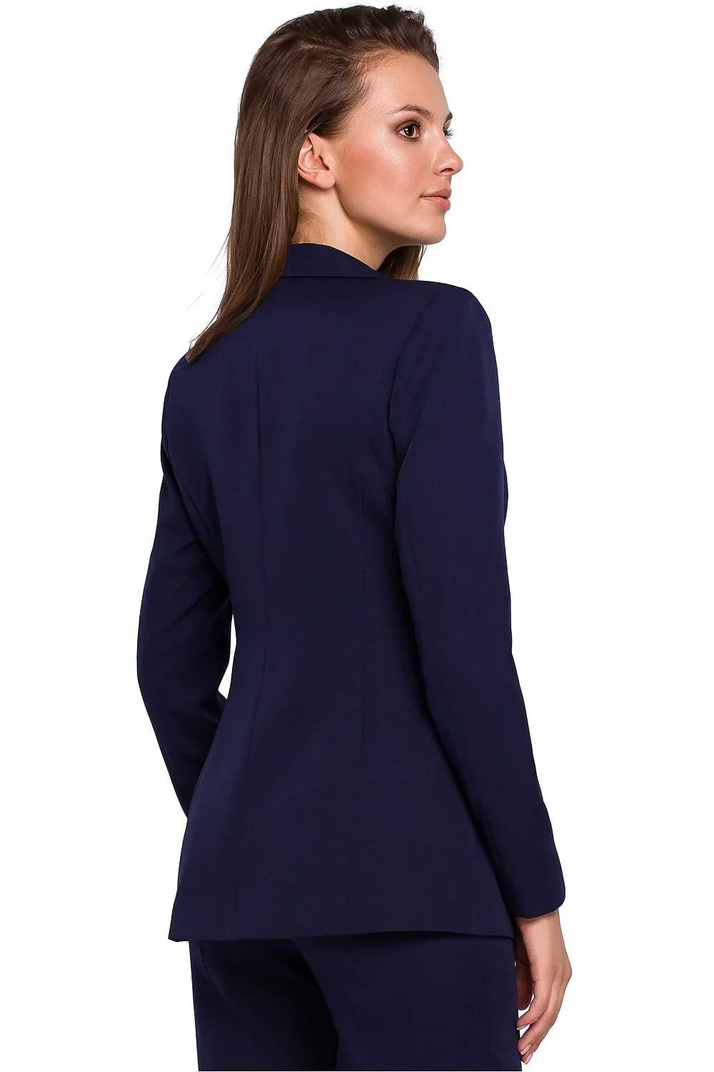 Women Suit Jacket - Stretchable - 1-Button Blazer - Navy, Blue