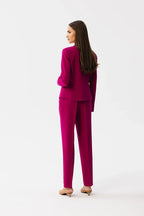 Women Suit Jacket - Stretchable - 1-Button Blazer - Purple