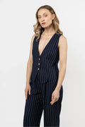 Women Suit Vest - Breathable - Sleeveless Navy -Guocali