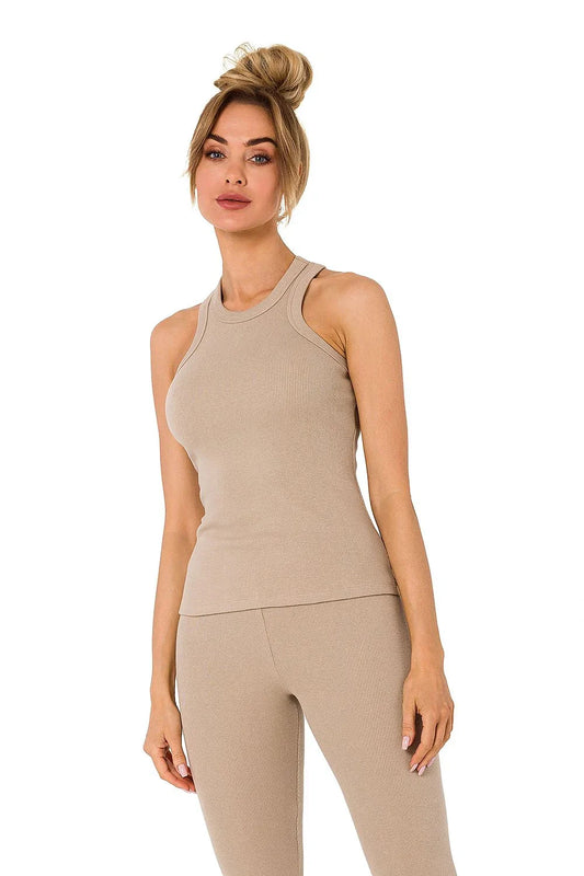 Women Undershirt Vest Singlet - Sleeveless Beige -Guocali