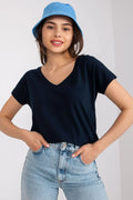 Women V-Neck Short-Sleeves T-Shirt – Breathable - Navy -Guocali