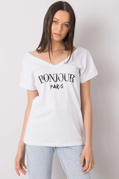 Women V-Neck Short-Sleeves T-Shirt – Breathable - White, Black -Guocali
