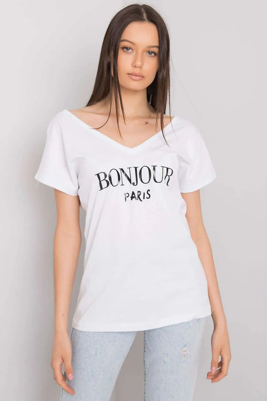 Women V-Neck Short-Sleeves T-Shirt – Breathable - White, Black -Guocali