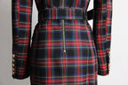 Women's Blazer - Double-Breasted Plaid - Slim Fit Thigh-Length - Black – Blazer | GUOCALI – view 7