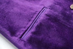 Women's Blazer - Double-Breasted Solid Velvet - Slim Fit Thigh-Length – Blazer | GUOCALI – view 10