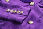 Women's Blazer - Double-Breasted Solid Velvet - Slim Fit Thigh-Length – Blazer | GUOCALI – view 11