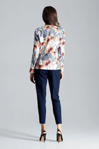 Women's Blazer - One-Button Floral Modal - Slim Fit Hip-Length - Light Grey – Blazer | GUOCALI – view 3
