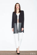 Women's Blazer - Open-Front Solid - Regular Fit Thigh-Length - Black – Blazer | GUOCALI