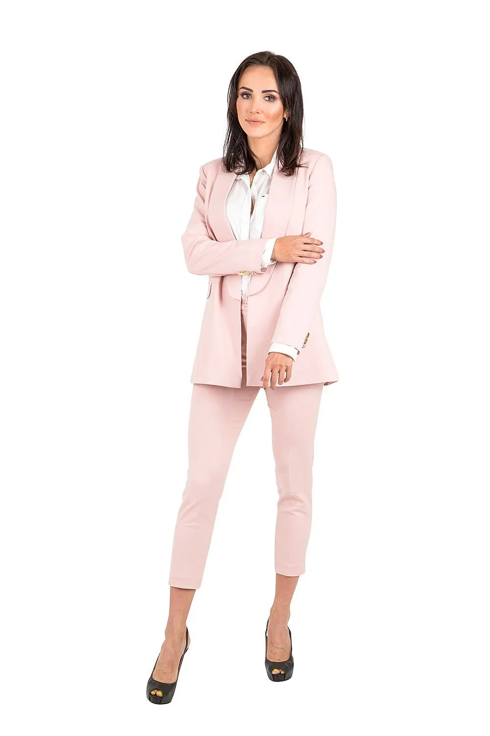 Women's Blazer - Single-Breasted Solid Cotton - Regular Fit Hip-Length - Pink – Suit Jacket | GUOCALI