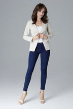 Women's Blazer - Single-Breasted Solid Lace - Slim Fit Hip-Length - Beige – Blazer | GUOCALI