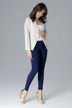 Women's Blazer - Single-Breasted Solid Lace - Slim Fit Hip-Length - Beige – Blazer | GUOCALI – view 4