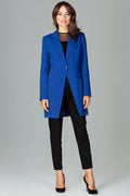 Women's Blazer - Single-Breasted Solid Wool - Regular Fit Thigh-Length - Blue – Blazer | GUOCALI